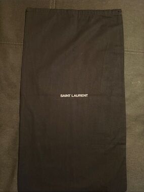 Saint Laurent Black Drawstring Dust Bag with White Logo
